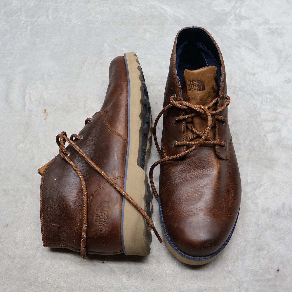 North Face Mens 13 Chukka Boots Brown Ballard II Leather Lace Up Rugged Classic